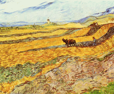 Enclosed Field With Ploughman